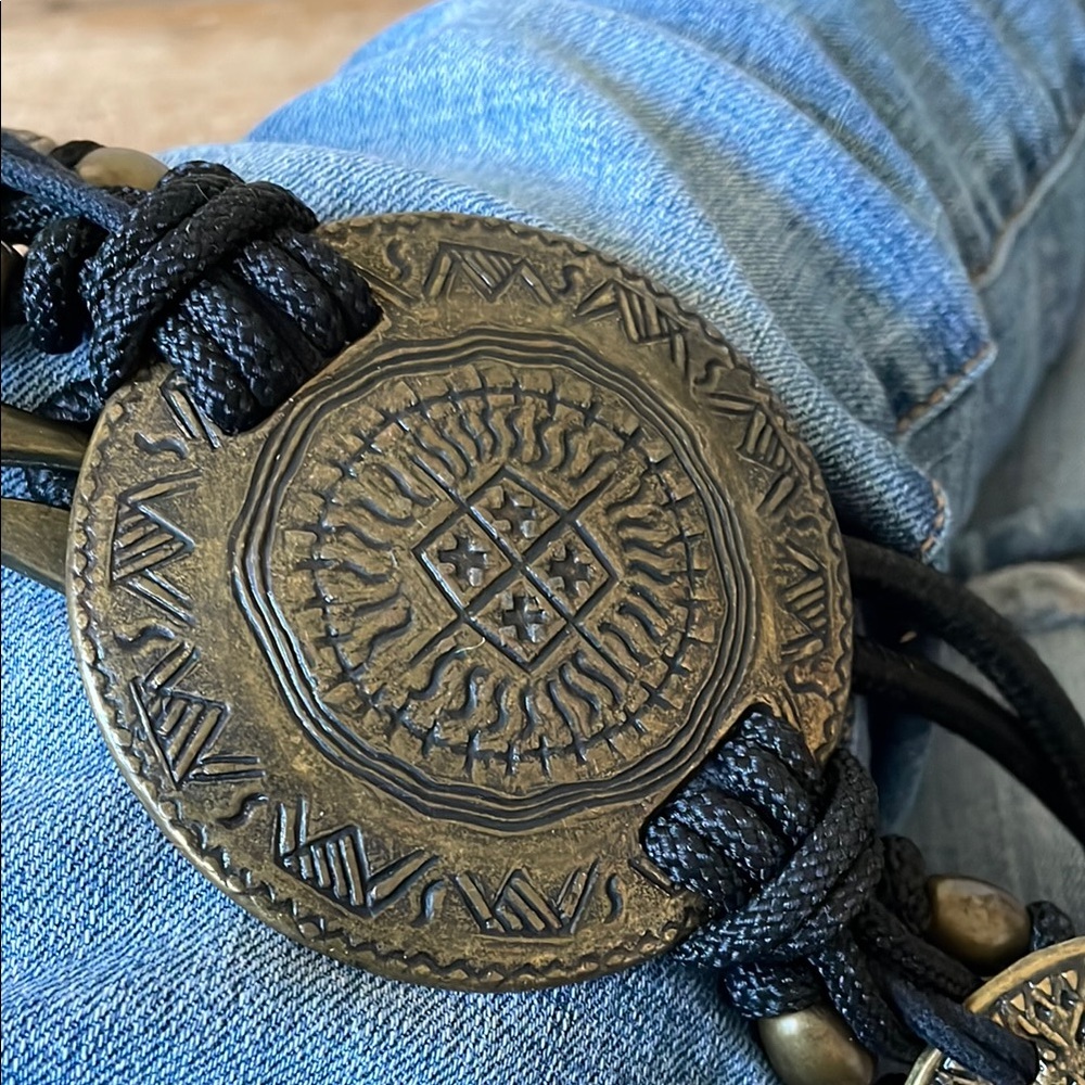 Black and Bronze boho belt